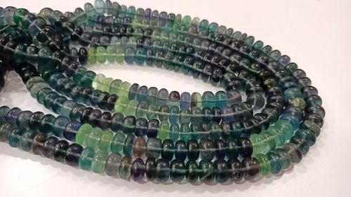 Natural Multi Fluorite Gemstone Rondelle Plain 8 mm Beads Per Strand 8'' Long