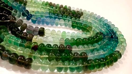 Natural Multi Fluorite Rondelle Plain 8 mm Beads Sold Per Strand 8'' Long