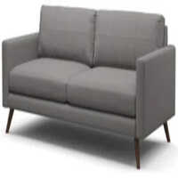 Two Seater Office Sofa - Wooden Frame Construction, Grey Upholstery With Modern Design