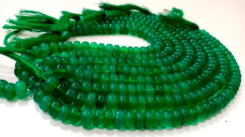 Natural Green Onyx Rondelle Plain 8mm Beads Sold Per Strand 8'' Long