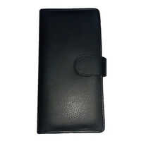 Black Leatherite Cheque Book Holder - Leather Material, 7 Cm Width, Various Colors Available | Designer Pattern, Personal Use, Durable Design