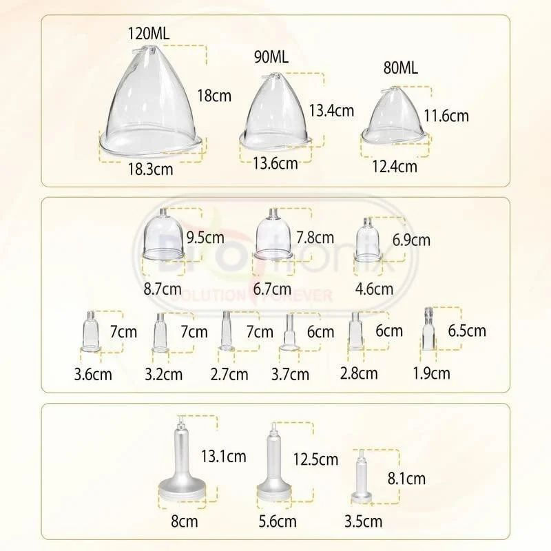 ABS Plastic Vacuum Therapy Machine Lymph Drainage Machine chest Enlarger Pump, For Clinical