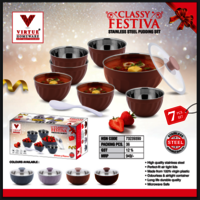 CLASSY FESTIVA VIRTUE HOMEWARE ST. STEEL PUDDING SET