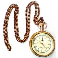 Antique Brass Pocket Watch - Shape: Round