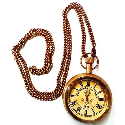 Brass Brown Pocket Watch