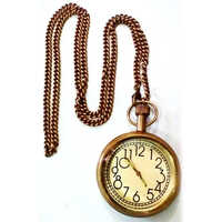 Antique Brass Pocket Watch - Color: Brown