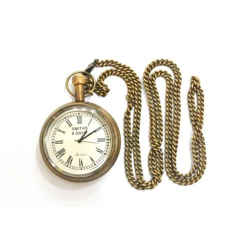 Round Brass Antique Pocket Clock