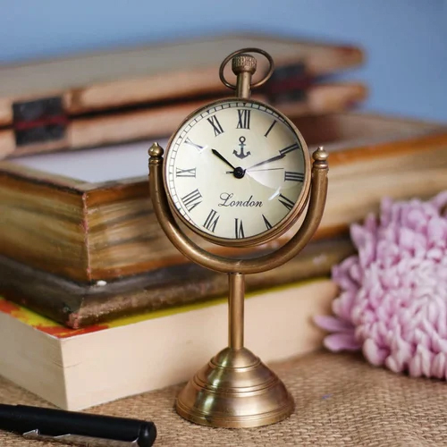 Antique Brass Table Clock