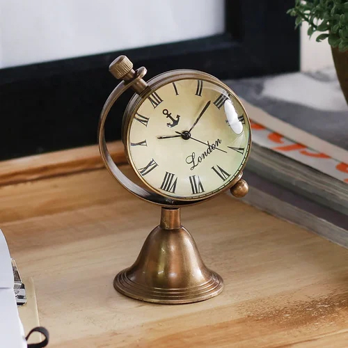 Antique Brass Table Clock