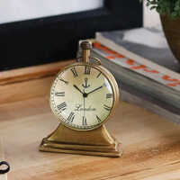 Brass Table Clock - Color: Antique Finish / Brown
