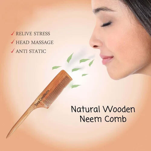 Rose And Neem Wood Long Hair Comb For Professional