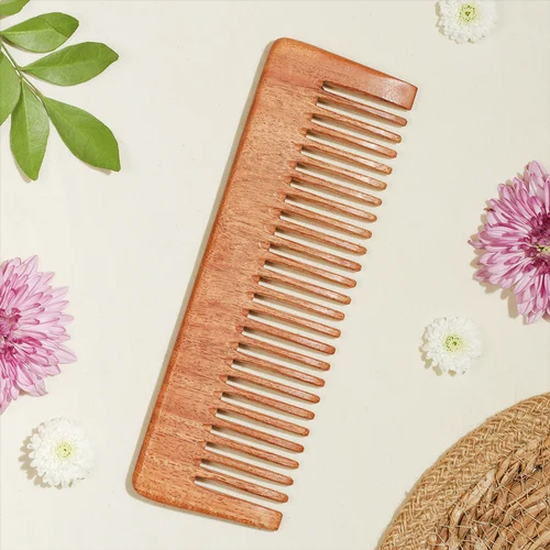 Tora Pure Neem Wood Thin Comb Export Quality Handmade (TCNC7013)