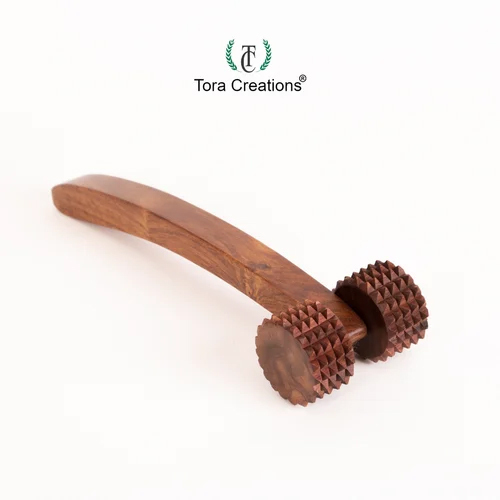 Back Roller Spike Acupressure Wooden Massager (TCAT5005)