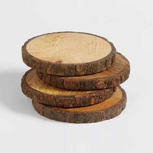 Round Shape Wooden Tea Coaster