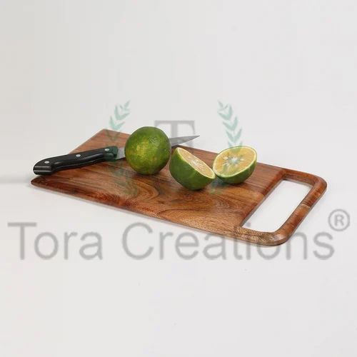 Brown Natural Finish Acacia Wooden Chopping Board