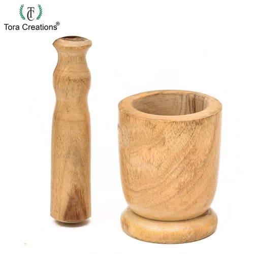 Tora Mortar And Pestle Wooden Export Quality Handmade