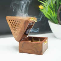 Wooden Pyramid Incense Holder - Wood, 4 Inch | Handcrafted Modern Arts Style, Polished Finish, Eco-Friendly, Indian Regional Design