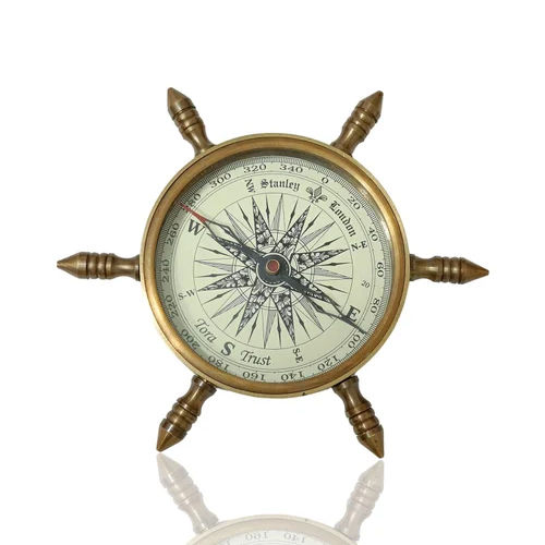 High Quality Brass Ship Wheel Compass