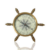 Brass Ship Wheel Compass - Feature: High Quality