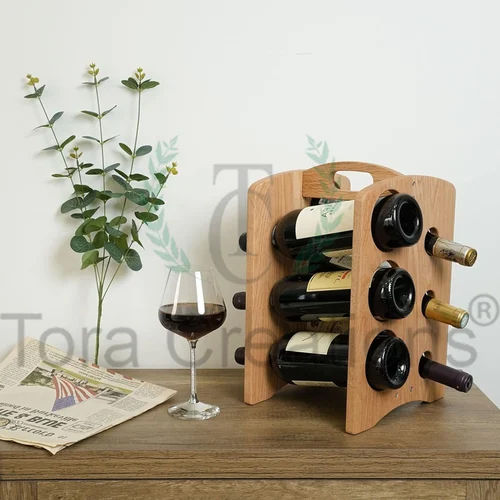 Handmade Wooden Bottle Rack