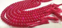 Natural Dark Hot Pink chalcedony Rondelle Plain 8mm Beads sold Per strand 8'' Long