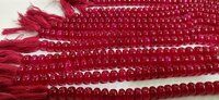 Natural Dark Hot Pink chalcedony Rondelle Plain 8mm Beads sold Per strand 8'' Long