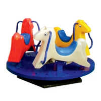 Horse Merry Go Round - Durable Metal And Plastic Construction | Rotating Fun For Ages 3-10, Manual Installation Guide, Promotes Balance And Coordination