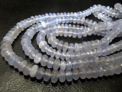 Natural Chalcedony Lavender Rondelle Faceted 8mm Beads Sold Per Strand 8''Long