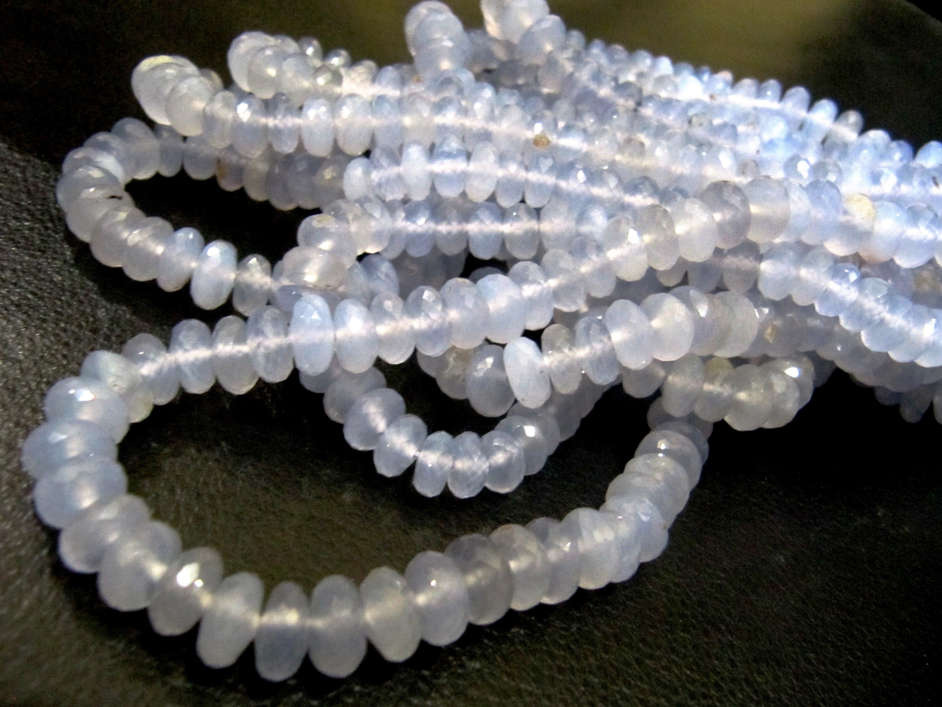 Natural Chalcedony Lavender Rondelle Faceted 8mm Beads Sold Per Strand 8''Long