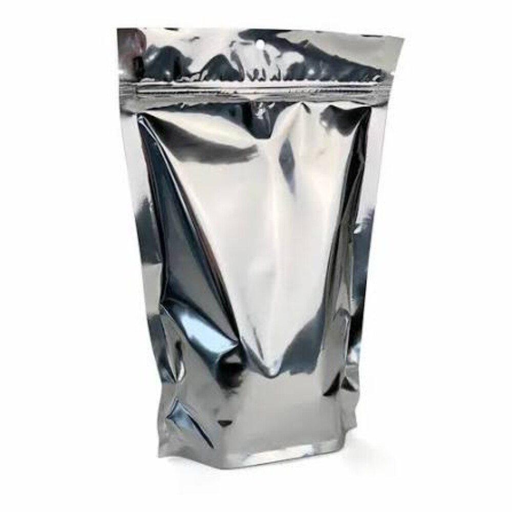 Clear Silver Standy Pouch With Zipper