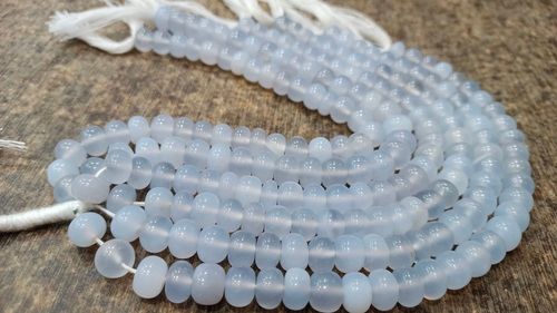 Natural Lavender chalcedony Rondelle Plain 9mm Beads sold Per Strand 8'' Long