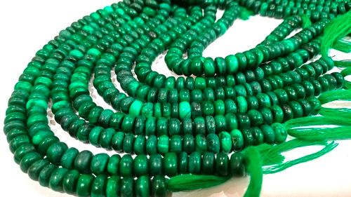 Natural Malachite Rondelle Plain 8-9mm Beads Sold per strand 8'' long