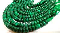 Natural Malachite Rondelle Plain 8-9mm Beads Sold per strand 8'' long