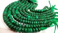 Natural Malachite Rondelle Plain 8-9mm Beads Sold per strand 8'' long