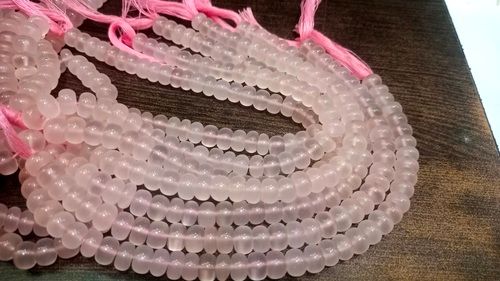 Natural Pink Chalcedony Rondelle Plain 8mm Beads sold per strand 8'' long