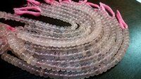 Natural Pink Chalcedony Rondelle Plain 8mm Beads sold per strand 8'' long