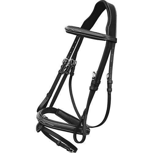 SNAFFLE BRIDLE WITH ARTIFICIAL STONED ON BROWBAND & NOSEBAND CHROME