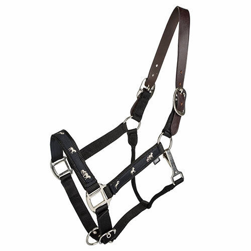 Nylon Breakaway Halter with Horse Overlay & Snap