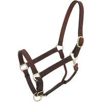 LEATHER HALTER FULLY ADJUSTABLE ON THE CROWN SNAP HOOK ON THROAT