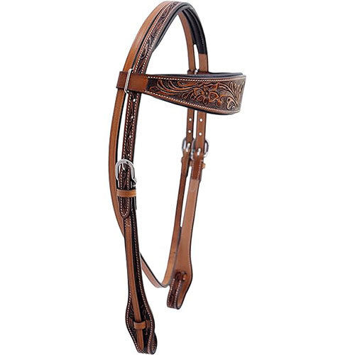 Tooled Western Slip Ear Headstall Leather Embosed Application: Horse Riding