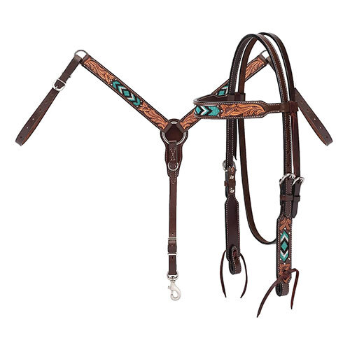 Headstall Bridle Breast Collar Reins Tack Set Leather Application: Horse Riding