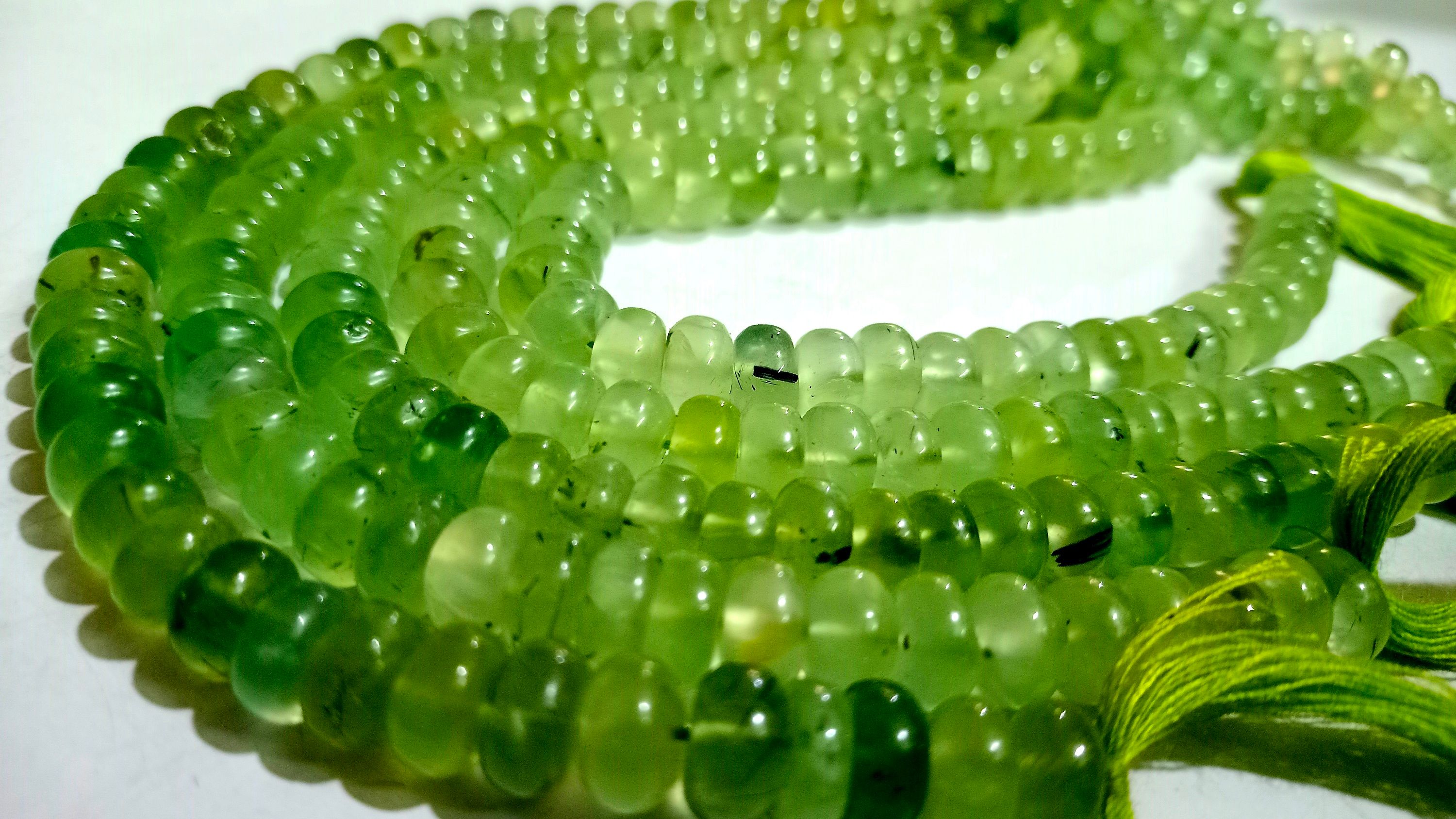 Natural Prehnite Gemstone Rondelle Plain 8mm Beads Sold per Strand 8'' long