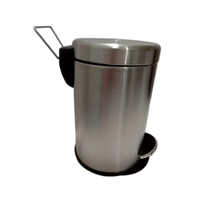 Ss Pedal Bin - Stainless Steel, 12-inch, Silver Color | Hands-free Operation, Easy To Clean, Ideal For Office And Commercial Use