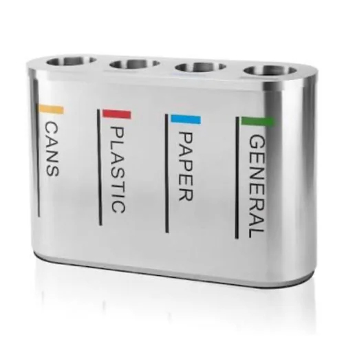4 compartment Stainless Steel Dustbin