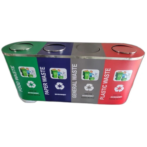 4 In 1 Stainless Steel Dustbin