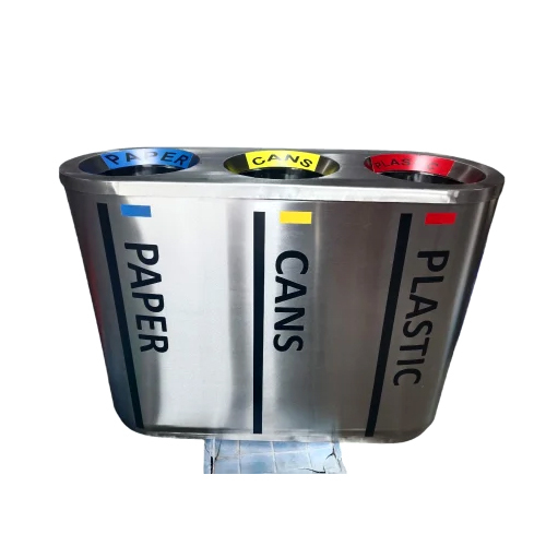 180 Ltr 3 In 1 Stainless Steel Dustbin