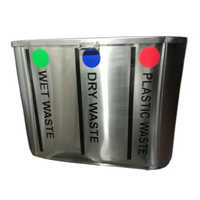 3 In 1 Trio Office Stainless Steel Dustbin - Color: Silver
