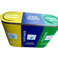 Commercial Stainless Steel Trio Dustbin - Color: Multicolor