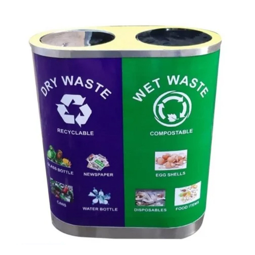 Wet And Dry Waste Metal Dustbin