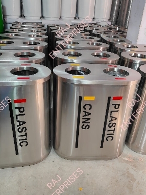 Stainless Steel Dustbin (2 in 1)